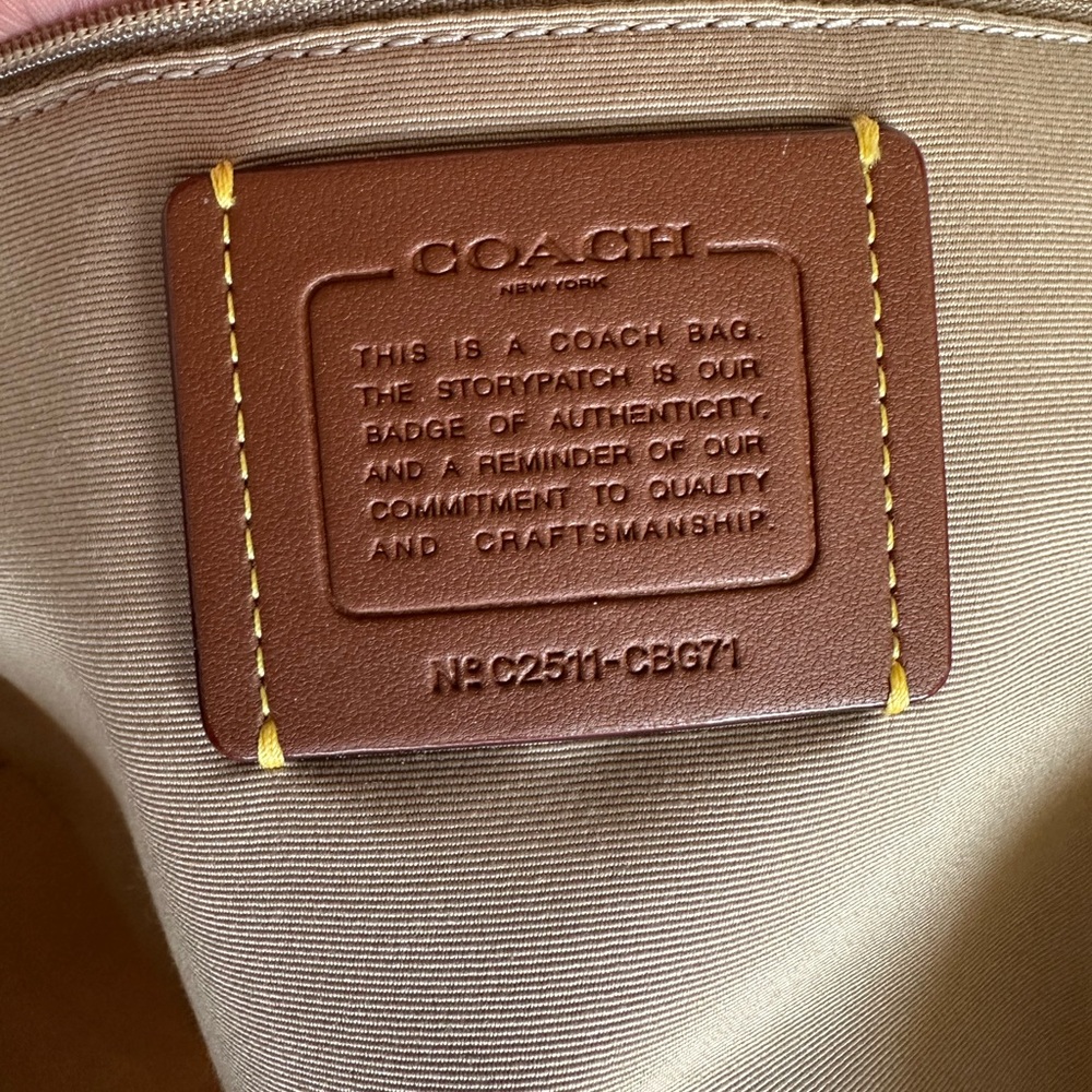 Coach Beige Floral Canvas Tote with Purple and Yellow Flowers - Picture 10 of 10